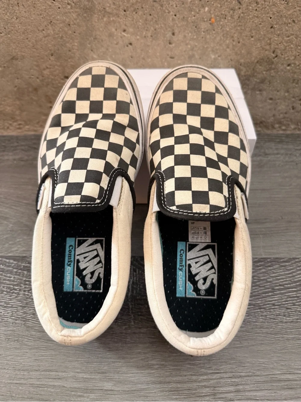 Vans Checkerboard Slip-On Loafers - Black & White